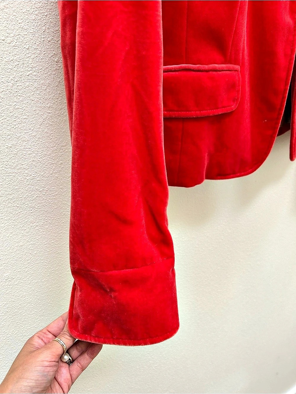 J.Crew Velvet Blazer, Rich Red, Size S/M - Picture 8 of 13